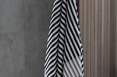 Black Stripe Organic Bath Towel