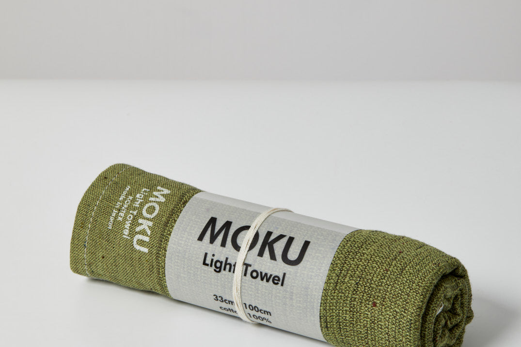 cotton sports towel in olive green – Ottoloom Moku