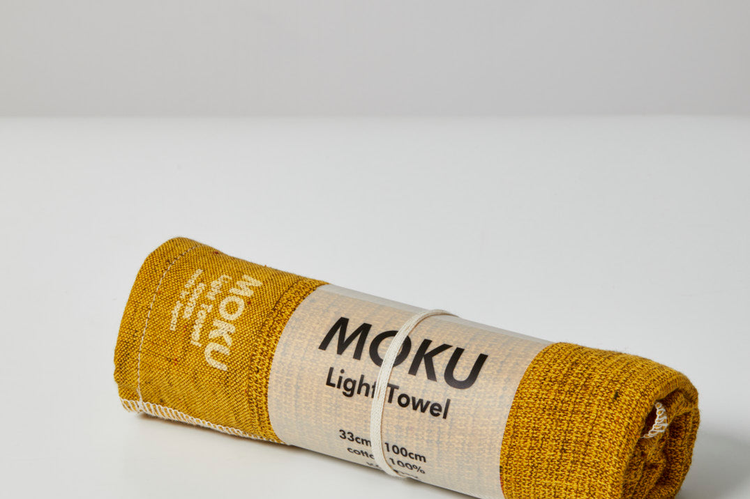 cotton sports towel in yellow – Ottoloom Moku sports towel
