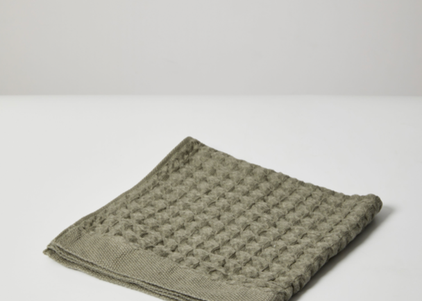 Linen Waffle Bath Towel Range - Khaki