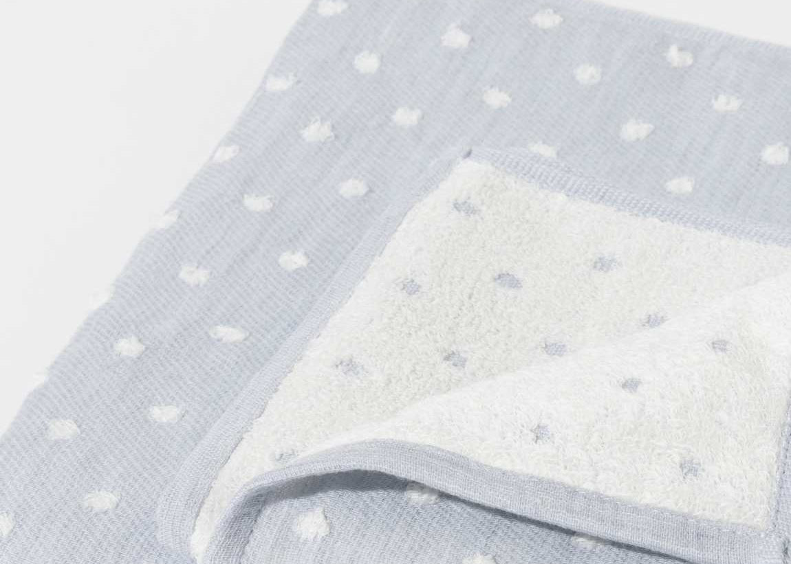 Natural Dots Baby Towel - Blue
